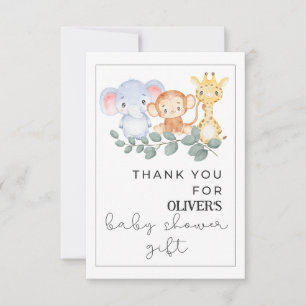 Cute Safari Baby Shower Thank You Cards