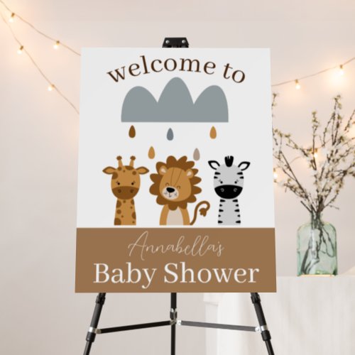Cute Safari Boho Animals Baby Shower Foam Board
