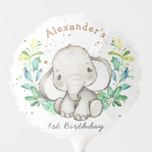 Cute Safari Elephant Birthday Party Balloon