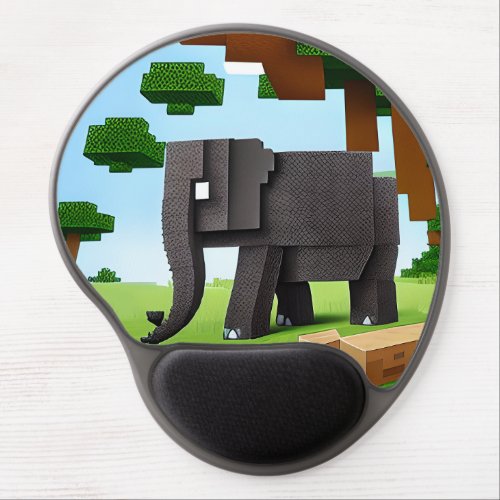Cute Safari Elephant Pixel Art Gel Mouse Pad