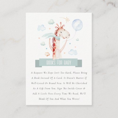 Cute Safari Giraffe Balloon Books For Baby Shower