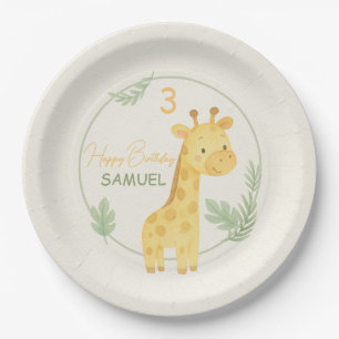 Cute Safari Giraffe  Jungle Kids Birthday Party  Paper Plates