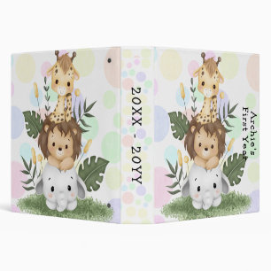 Cute Safari Jungle Animal Baby Boy Photo Album 3 Ring Binder
