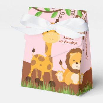Cute Safari Jungle Animal Girl Tent Favor Box by SpecialOccasionCards at Zazzle