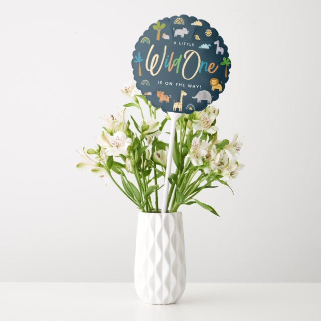Cute Safari Jungle Animal Wild One Baby Shower Balloon (Vase)