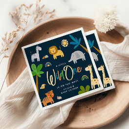 Cute Safari Jungle Animal Wild One Baby Shower Napkins