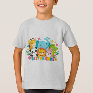 Cute Safari Jungle Animals Best Friends Kids T-Shi T-Shirt