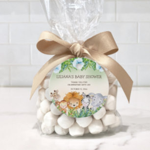 Cute Safari Jungle Animals Boy Baby Shower Favor Tags