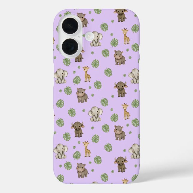 Cute safari Jungle Animals pattern Case-Mate iPhone Case (Back)