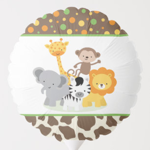 Cute Safari Jungle Animals Print Balloon