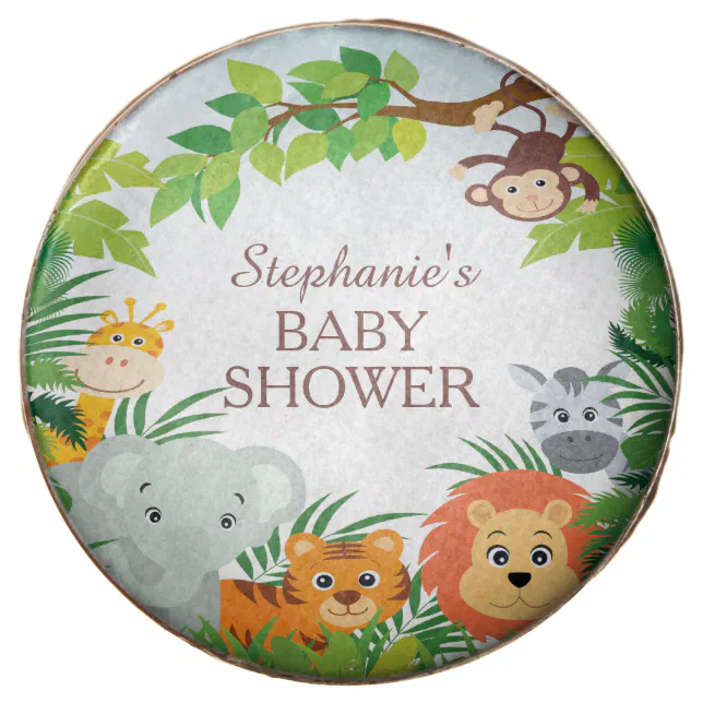 Cute Safari Jungle Baby Shower Favor Cookie | Zazzle