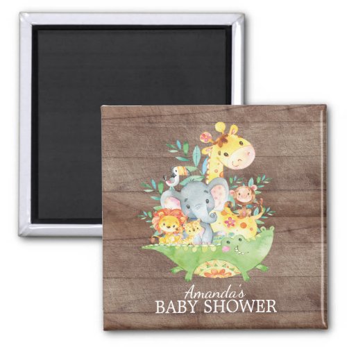 Cute Safari Jungle Baby Shower Favor Magnet