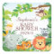Cute Safari Jungle Baby Shower Favor Sticker
