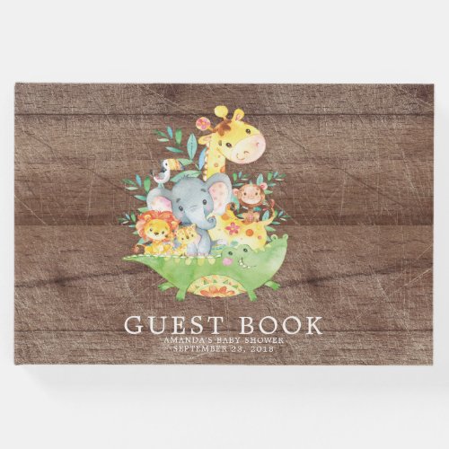 Cute Safari Jungle Baby Shower Guest Book
