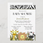 Cute Safari Jungle Baby Shower Invitation (Front/Back)
