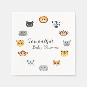 Cute Safari Jungle Baby Shower Paper Napkins