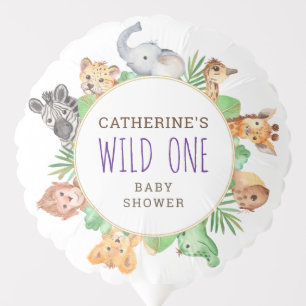 Cute Safari Jungle Boys Baby Shower Balloon