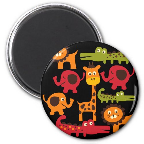 Cute Safari Jungle Zoo Animals Print Gifts Magnet