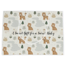 Cute Safari Leopard Pattern Baby Shower Gift Bag