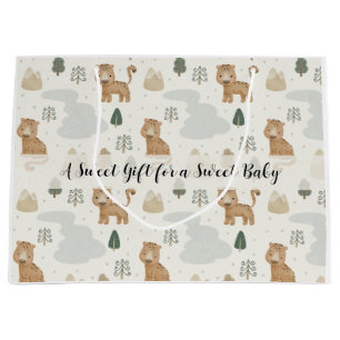 Cute Safari Leopard Pattern Baby Shower Gift Bag
