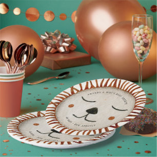 Cute Safari Lion Baby Shower Paper Plates