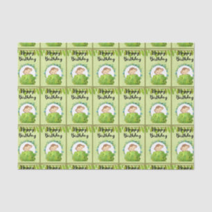 Cute Safari Monkey Happy Birthday Pattern Tissue Paper