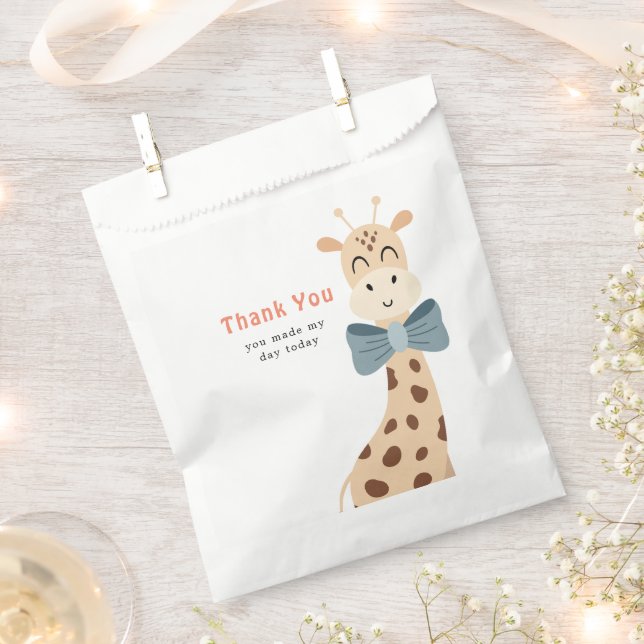 Cute Safari Party Animals Kids Birthday Favor Bag (Clipped)