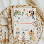Cute Safari Party Animals Kids Birthday Invitation<br><div class="desc">Our "Cute Safari Animals" collection for your nature theme kids birthday party with  very cute safari animal illustrations paired with nice typography. Check our store for more items from this collection.</div>