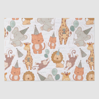 Cute Safari Party Animals Tissue Paper
