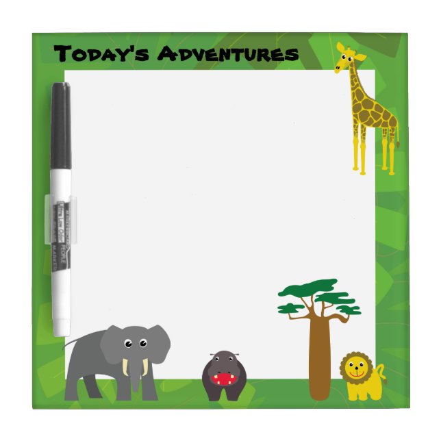 Cute Safari Small Dry Erase Board (Front)