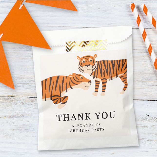 Cute Safari Tiger Children's Favor Bags (Creator Uploaded)