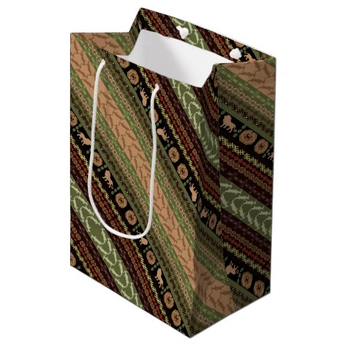 Cute safari wild geometric pattern medium gift bag