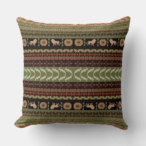 Cute safari wild geometric pattern throw pillow