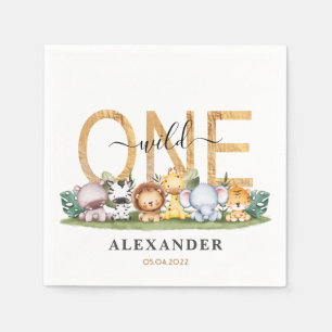 Cute Safari Wild One 1st Birthday Napkins