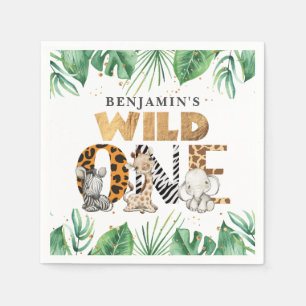 Cute Safari Wild One 1st Birthday Napkins