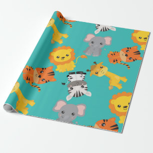 Cute Safari Wildlife Wrapping Paper
