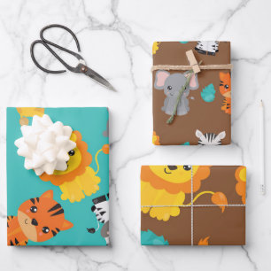 Cute Safari Wrapping Paper Sheets