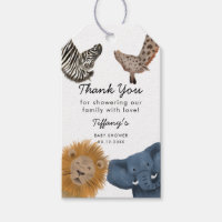 Cute Safari Zoo Animals Baby Shower Gift Tags