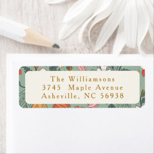 Cute Sage Green Botanical Custom Return Address Label