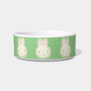 Cute sage green bunny cartoon illustration pattern bowl