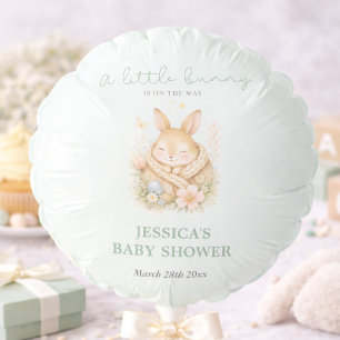 Cute Sage Green Bunny Gender Neutral Baby Shower Balloon