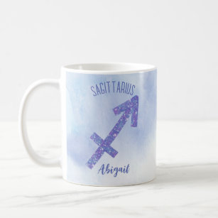 Cute Sagittarius Astrology Sign Custom Purple Coffee Mug