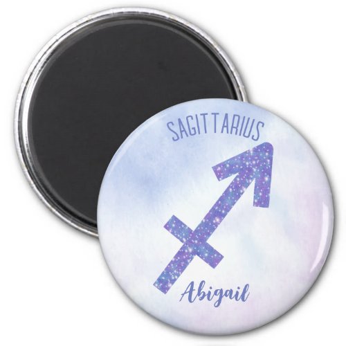 Cute Sagittarius Astrology Sign Custom Purple Magnet