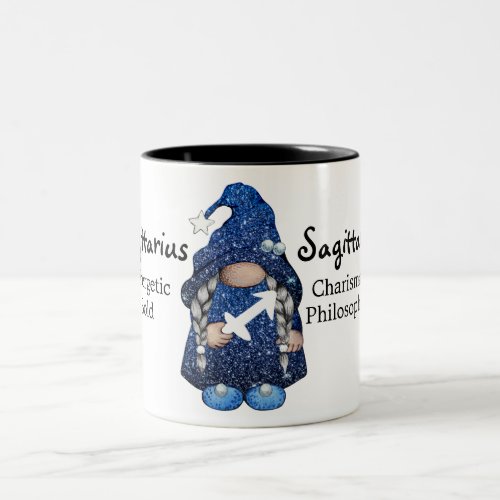 Cute Sagittarius Gnome Zodiac Sign  Two_Tone Coffee Mug