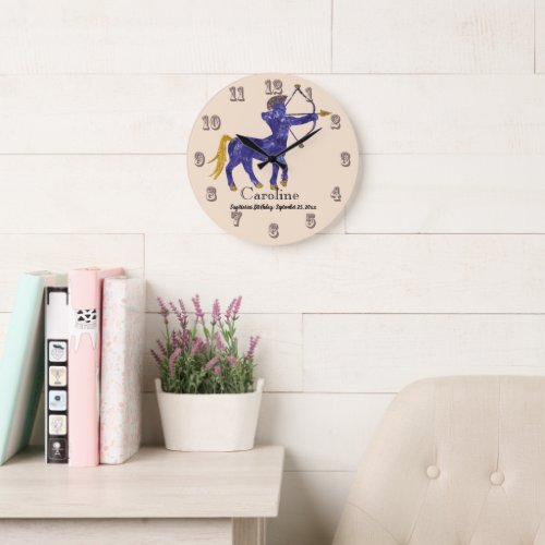 Cute Sagittarius Zodiac Birthday for kids Large Clock