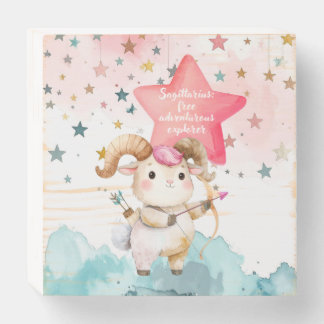 Cute Sagittarius Zodiac Wood box wall Art for Girl