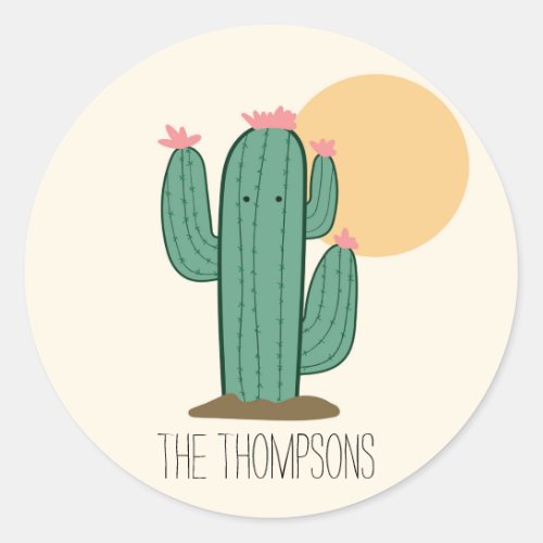 Cute Saguaro Cactus Envelope Seals Stickers