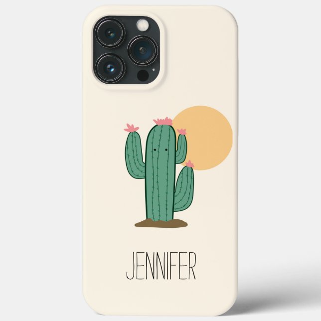 Cute Saguaro Cactus Theme Phone Cover (Back)