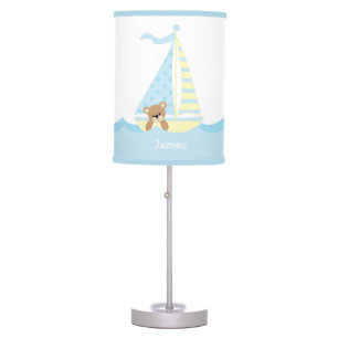 Cute Sailboat Bear Personalized Table Lamp