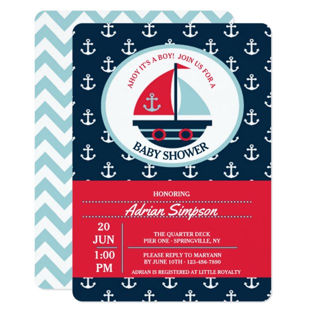 Cute Sailboat Invitation